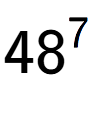 A LaTex expression showing 48 to the power of 7