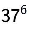 A LaTex expression showing 37 to the power of 6