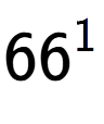 A LaTex expression showing 66 to the power of 1