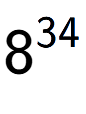 A LaTex expression showing 8 to the power of 34