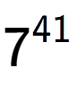 A LaTex expression showing 7 to the power of 41