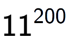A LaTex expression showing 11 to the power of 200