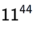 A LaTex expression showing 11 to the power of 44