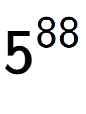 A LaTex expression showing 5 to the power of 88
