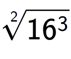 A LaTex expression showing 2-th root of 16 to the power of 3