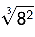 A LaTex expression showing 3-th root of 8 to the power of 2