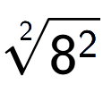A LaTex expression showing 2-th root of 8 to the power of 2
