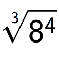 A LaTex expression showing 3-th root of 8 to the power of 4
