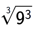 A LaTex expression showing 3-th root of 9 to the power of 3