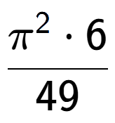 A LaTex expression showing Pi to the power of 2 times 6 over 49