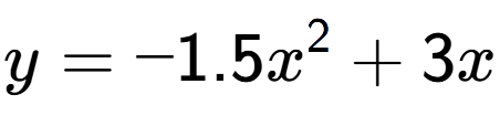 A LaTex expression showing y=-1.5x to the power of 2 +3x