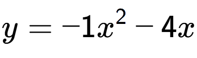 A LaTex expression showing y=-1x to the power of 2 -4x
