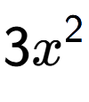 A LaTex expression showing 3{x} to the power of 2