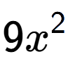 A LaTex expression showing 9{x} to the power of 2