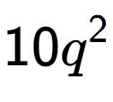 A LaTex expression showing 10{q} to the power of 2