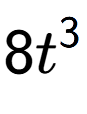 A LaTex expression showing 8{t} to the power of 3