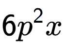 A LaTex expression showing 6{p} to the power of 2 x