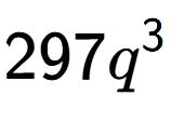 A LaTex expression showing 297{q} to the power of 3