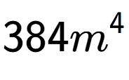 A LaTex expression showing 384{m} to the power of 4
