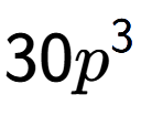 A LaTex expression showing 30{p} to the power of 3