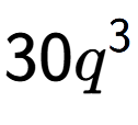 A LaTex expression showing 30{q} to the power of 3