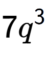 A LaTex expression showing 7{q} to the power of 3
