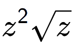 A LaTex expression showing {z} to the power of 2 square root of z