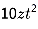 A LaTex expression showing 10z{t} to the power of 2