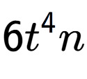 A LaTex expression showing 6{t} to the power of 4 n