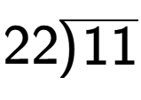 A LaTex expression showing 22\overline{\smash{\hspace*{-0.5pt})\hspace{0.5pt}} \raisebox{-0.2pt}{11}}