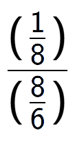 A LaTex expression showing (\frac{1 over 8 )}{(8 over 6 )}