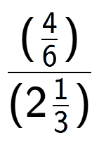 A LaTex expression showing (\frac{4 over 6 )}{(21 over 3 )}