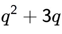 A LaTex expression showing q to the power of 2 + 3q