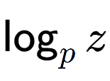 A LaTex expression showing \log sub p z