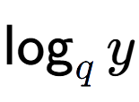 A LaTex expression showing \log sub q y