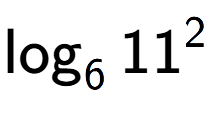 A LaTex expression showing \log sub 6 11 to the power of 2