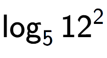 A LaTex expression showing \log sub 5 12 to the power of 2