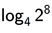 A LaTex expression showing \log sub 4 2 to the power of 8