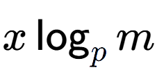 A LaTex expression showing x\log sub p m
