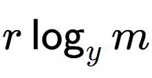A LaTex expression showing r\log sub y m
