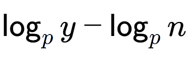 A LaTex expression showing \log sub p y - \log sub p n